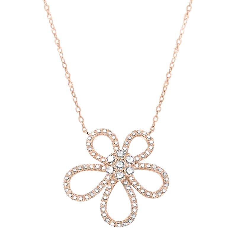 S925 plata esterlina girasol collar femenino temperamento flor diamante completo clavícula cadena joyería Internet celebridad collar regalo al por mayor