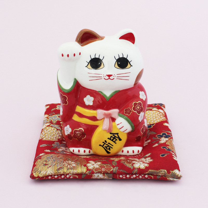 Estilo japonés Lucky Cat coche decoración creativa Maullido apertura regalo entrada del hogar sala de estar decoración de escritorio