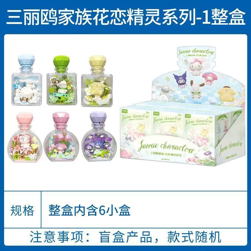 三丽鸥家族花恋精灵系列灯光香水瓶摆件盲盒女孩收藏瓶装公仔潮玩|undefined