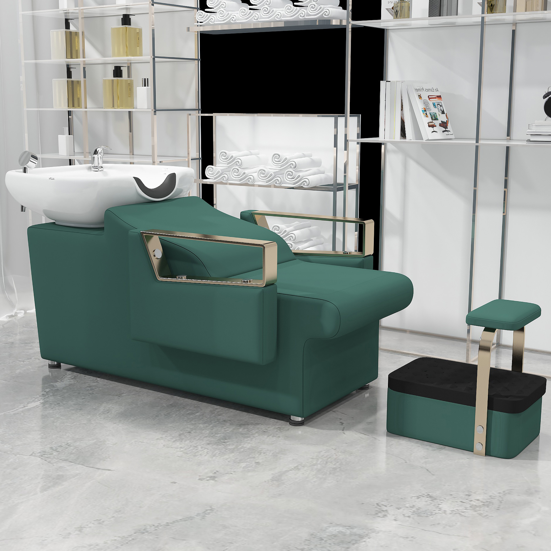 El Oro Verde sostiene las manos y los pies altos - maceta blanca