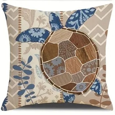 2024 Estilo explosivo transfronterizo Animales marinos Mundo submarino Patrón Funda de almohada Bandera de mesa de sala de estar con estampado de lino de Amazon image 11