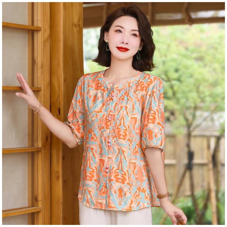 Mother's Western Style Thin Cardigan Top Middle-aged and Elderly Women's Autumn New Shirt Pants Autumn Collocation suit