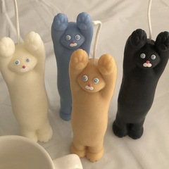 Insかわいい立っている猫のろうそくの家の装飾アイデアプレゼントは友達の誕生日に写真を撮る道具をプレゼントします