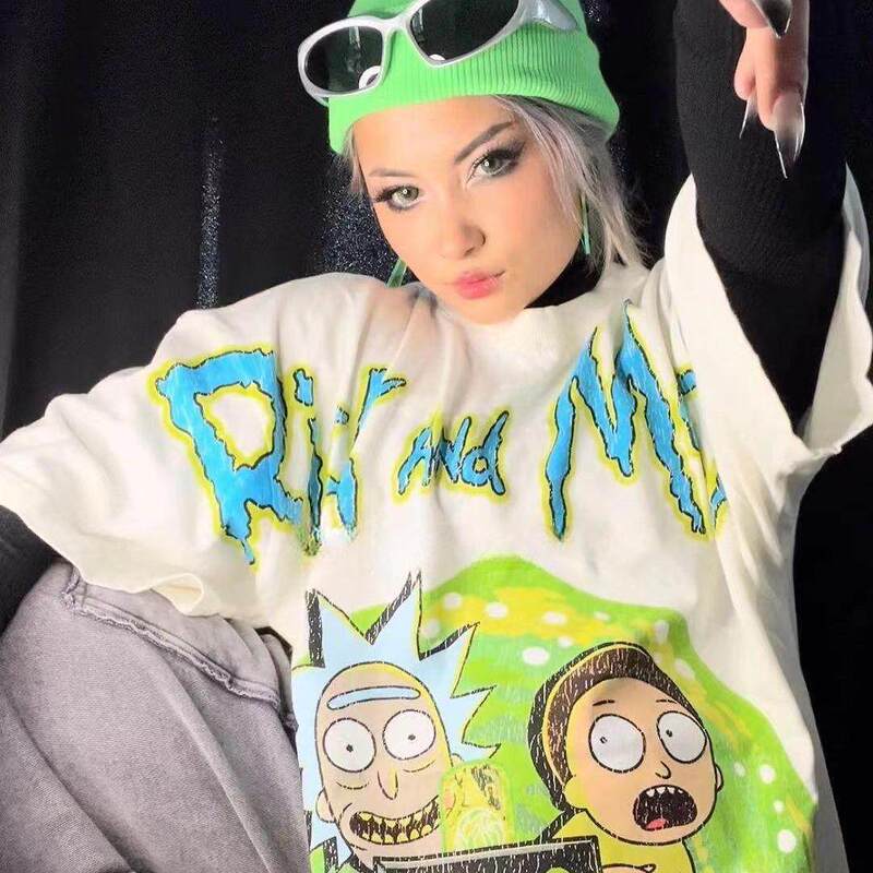 Civilregime Rick Series Pure Cotton Sports Cute Cartoon Women's Fitness Breathable Foreign Trade Wholesale Short-Sleeved T-Shirt Civilregime Rick Series Pure Cotton Sports Cute Cartoon Women's Fitness Breathable Foreign Trade Wholesale Short-Sleeved T-Shirt