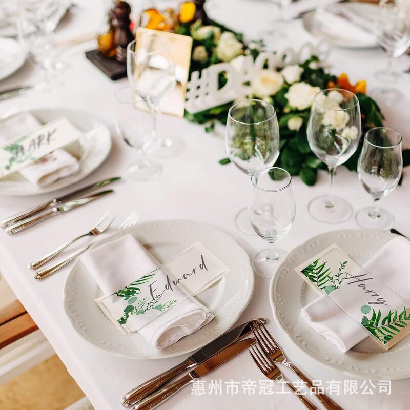 Transparent acrylic table card name card digital card blank famous brand picture card logo suitable for wedding table party