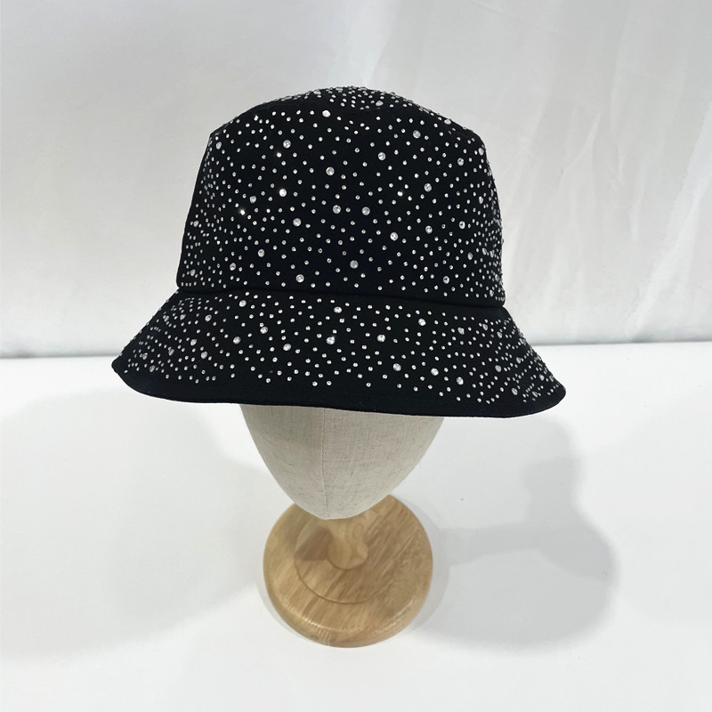 Frau Lässig Elegant Einfarbig Strass Breite Traufen Bucket Hat display picture 13