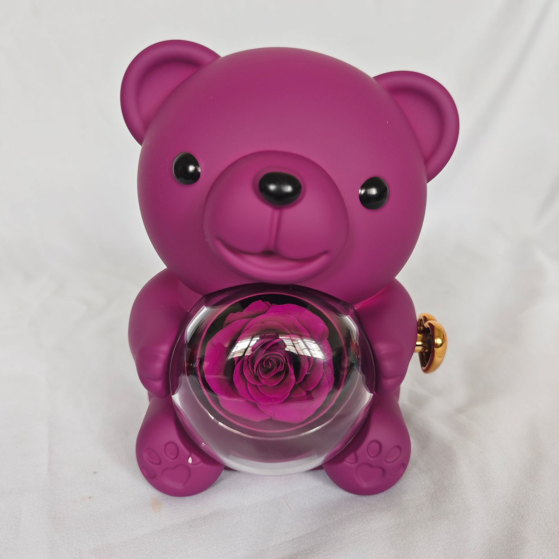 Nuevo Qixi día de San Valentín abrazar oso girar caja de regalo de flores inmortales anillo collar caja de joyería embalaje al por mayor en stock