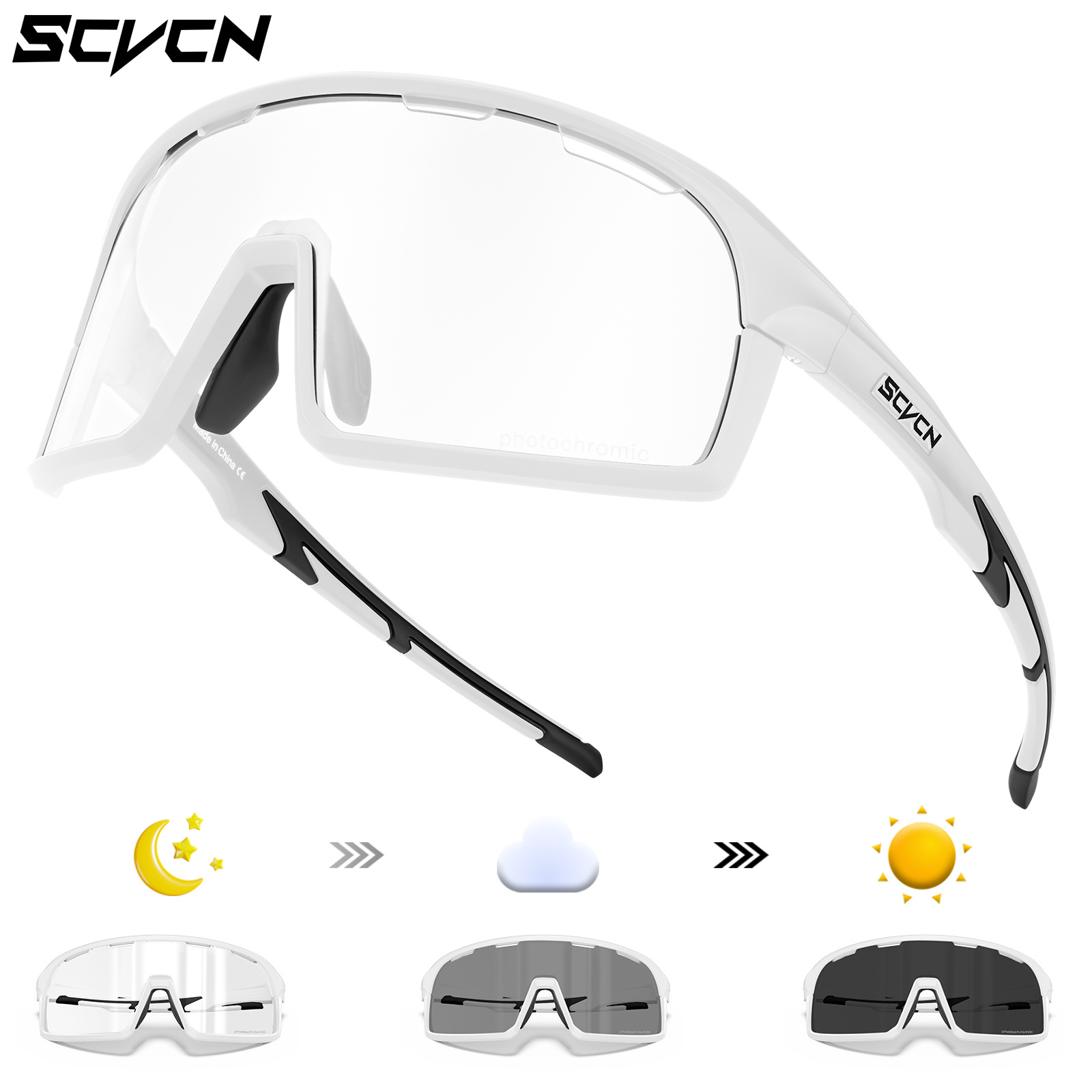Gafas Fotocromáticas de Ciclismo TR90 Anti-viento para Bicicleta de Montaña