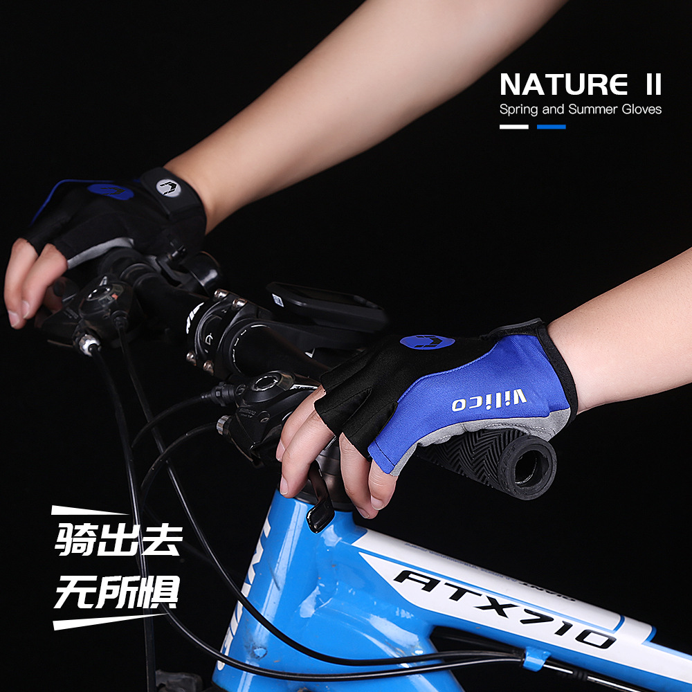 Summer New Outdoor Cycling Half-Finger Gloves Sports Fitness Men's and Women's Breathable Non-Slip Short-Finger Bicycle Gloves