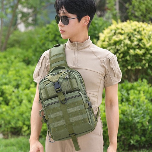 Cross-border Tactical Photography Large Chest Bag Outdoor Hiking Shoulder Lure Fishing Crossbody Bag Waterproof Oxford Fabric Camo Wholesale