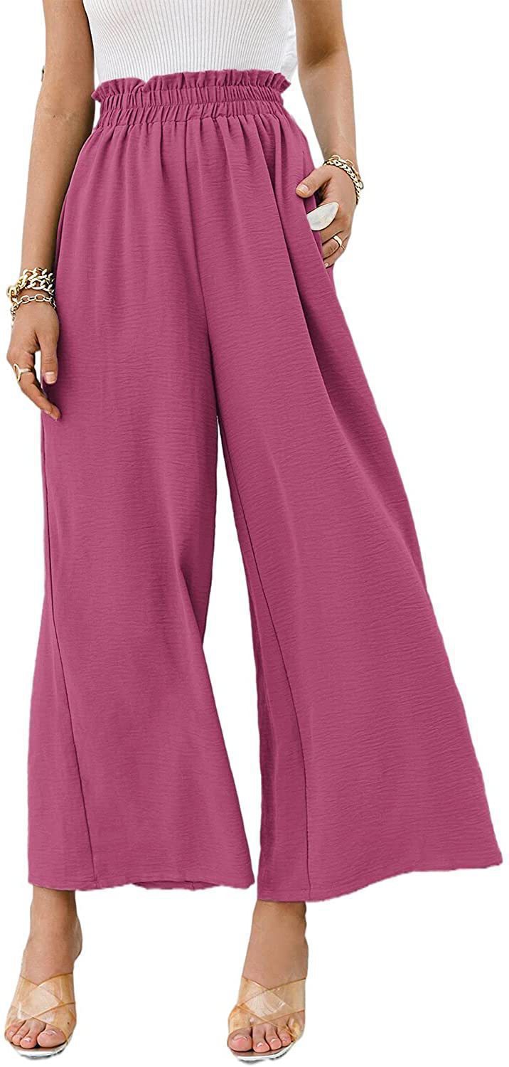 Women's Holiday Daily Beach Simple Style Solid Color Full Length Pleated Casual Pants Wide Leg Pants display picture 28