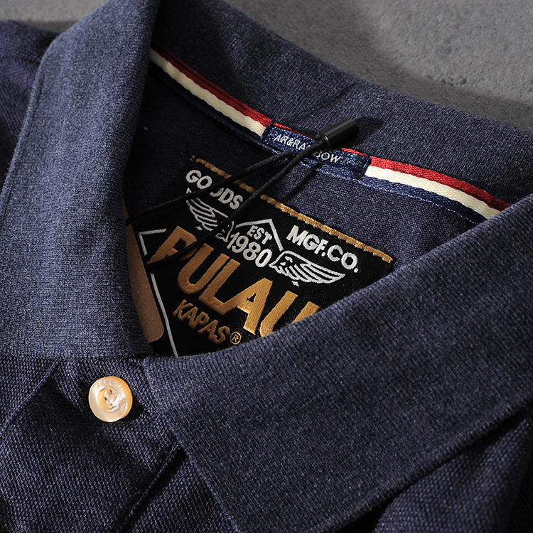 Spring and summer new American minimalist original men's turn collar short-sleeved T-shirt casual youth POLO shirt PK508 12 Spring and summer new American minimalist original men's turn collar short-sleeved T-shirt casual youth POLO shirt PK508 12