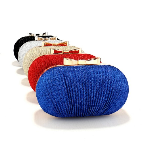 Lingerie Butterfly Bow Evening Bag for Ladies, European and American Luxurious Banquet Handbag with Pleats, Late Dress Bag