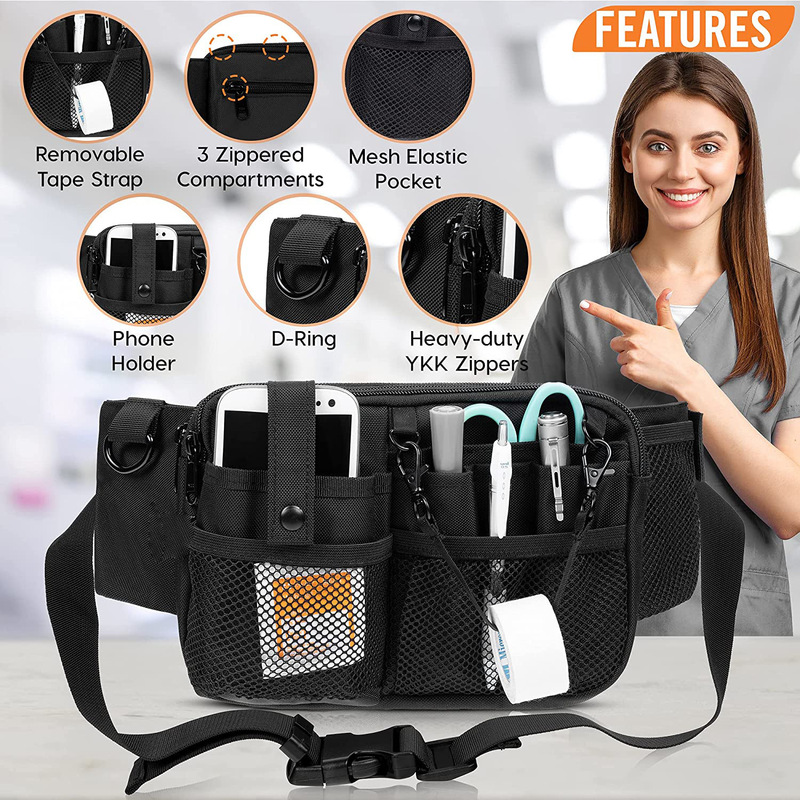 Spot Amazon Hot Selling Nurse Tool Storage Waist Bag Nurse Tool Bag Medical Staff Work Waist Bag