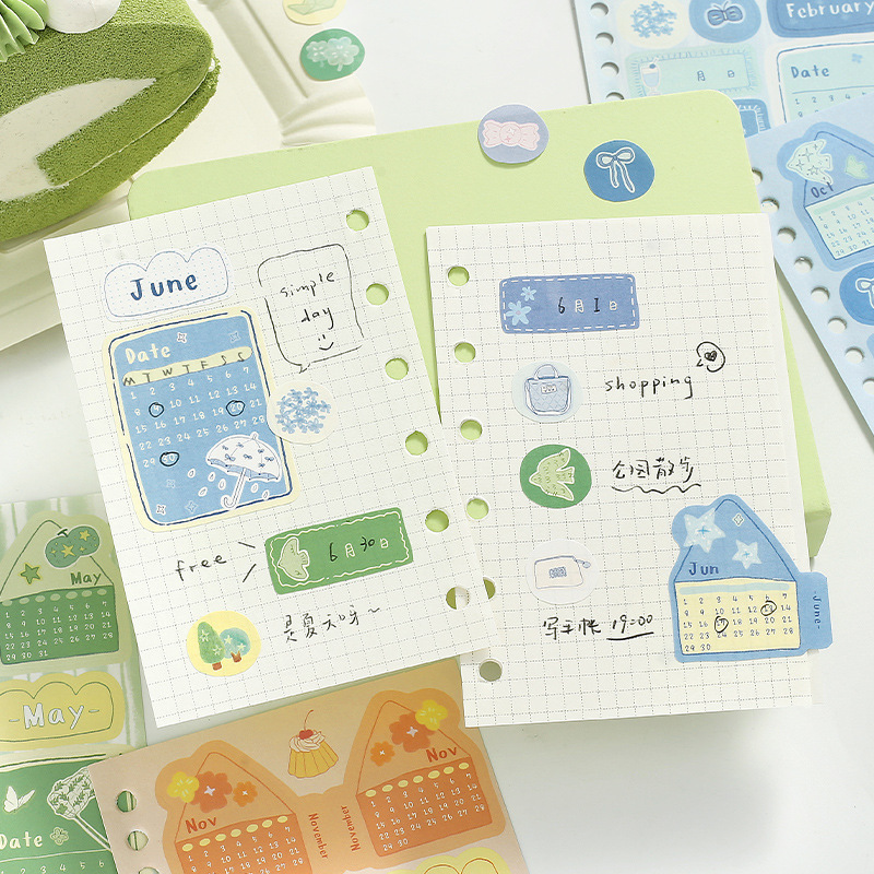 霁旅NOTE FOR 自填月历贴纸 小小日记簿系列 模切手帐装饰素材贴|undefined
