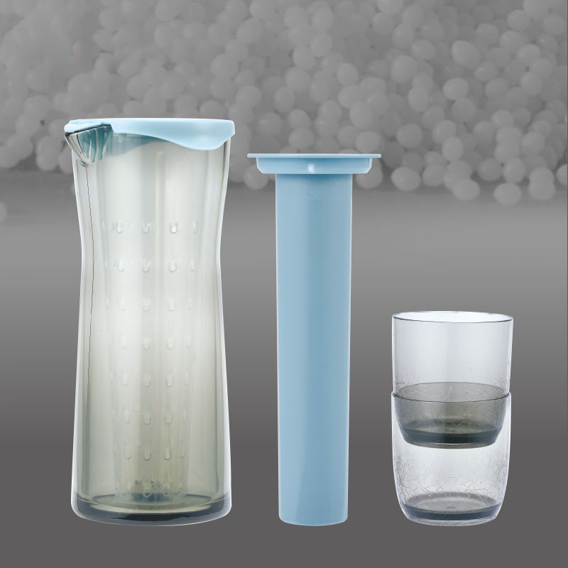 Suministro directo de fábrica verano picnic hogar congelado rápido botella de agua fría con taza pequeña jugo de flor de plástico traje de tetera