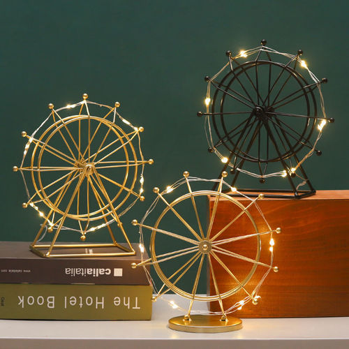 Nordic iron Ferris wheel ornaments creative living room office desktop indoor TV wine cabinet decoration small furnishings