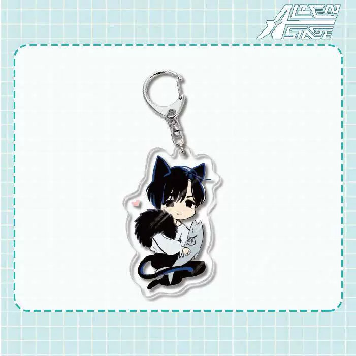 Acrylic keychain (Alien Stage) Mizi Sua, double‑sided 6 cm, metal ring & clasp