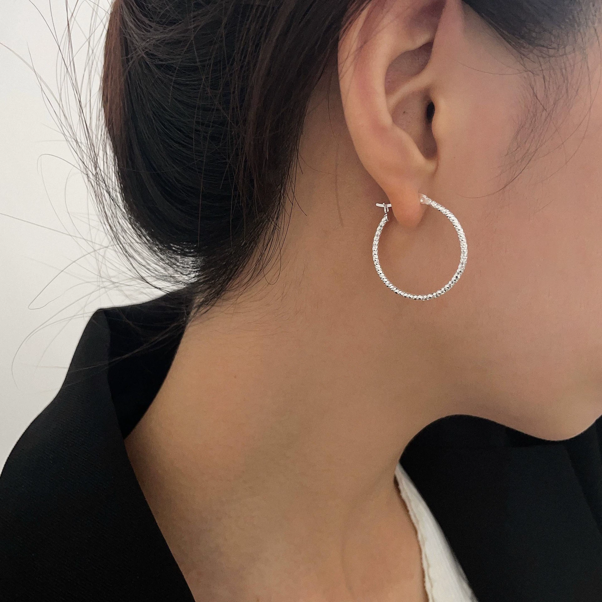 Серебряный Ruitai s925 стерлингового серебра корейская версия блестящих женских сережек Seiko модные нишевые дизайнерские персоналии высокого уровня Серьги