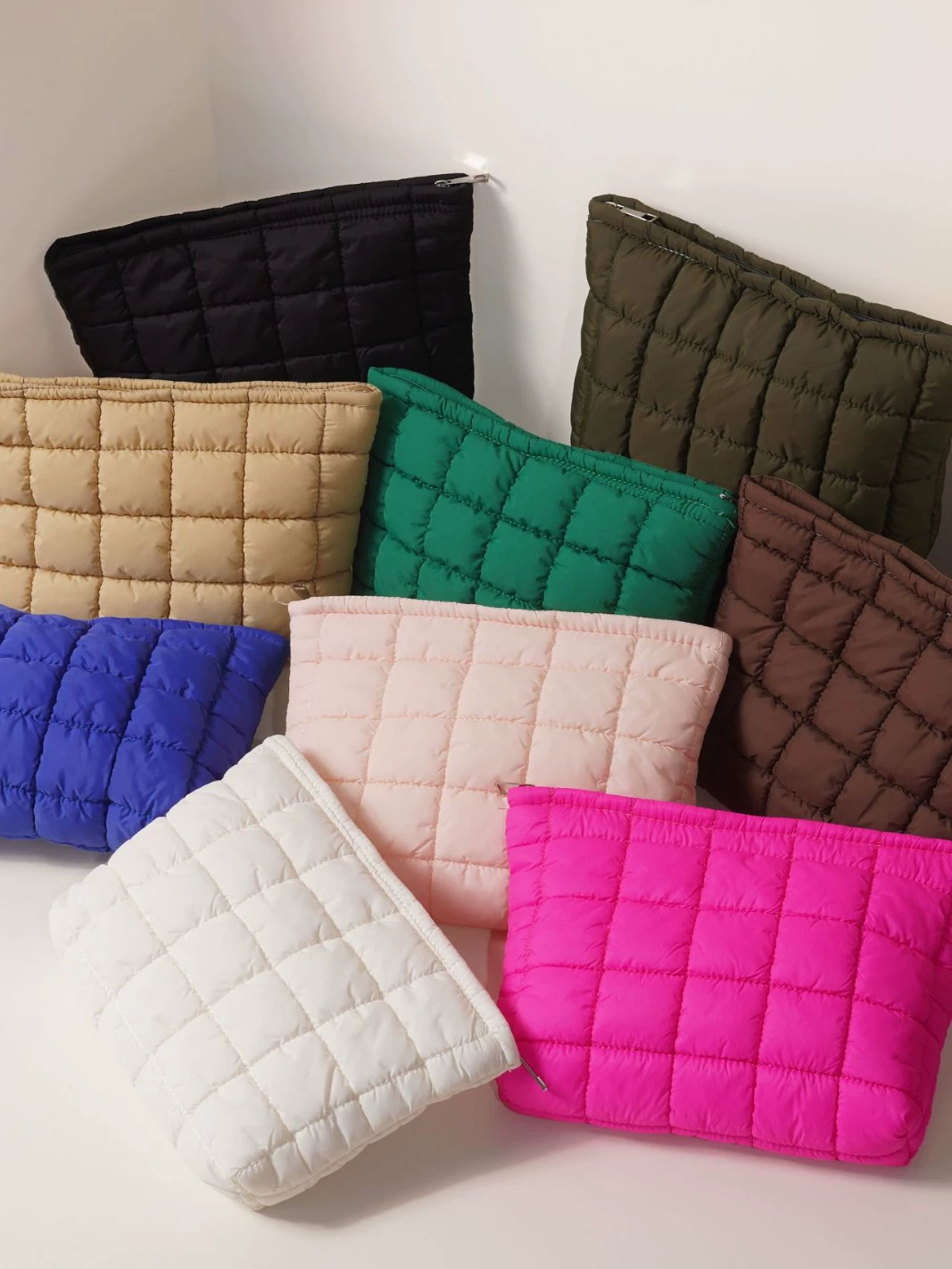 Nylon capacious cosmetic bag, ultra‑light hexagonal organizer, nylon+polyester, 27×16×5 cm