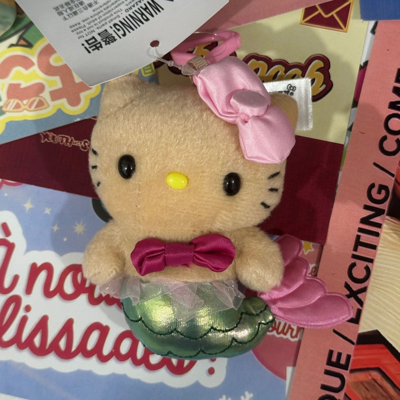 黑色草帽kitty帽宝宝挂件爱心扣公仔玩偶可爱赫本风挂饰钥匙扣|undefined