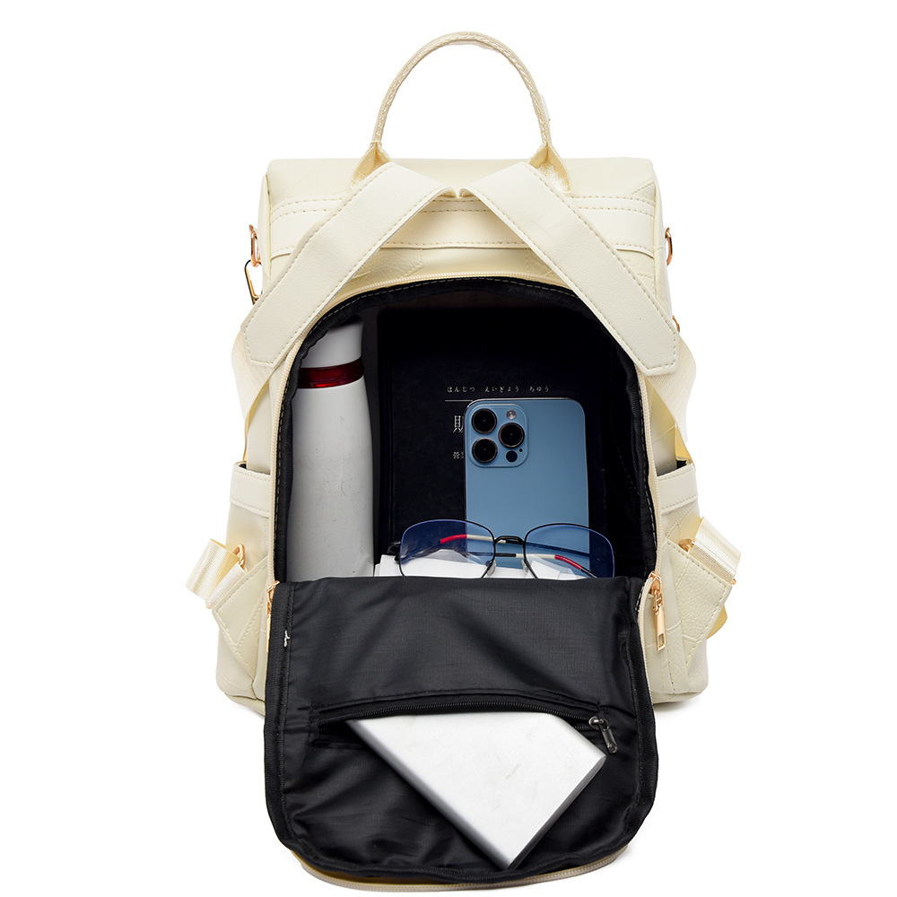 Transfronterizo al por mayor 2024 nuevo estilo salvaje simple mochila para mujer mochila de viaje de ocio antirrobo de gran capacidad