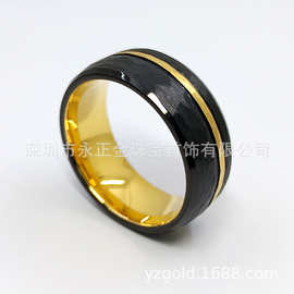 欧美新款钨钢戒指宽8MM真空间电图案男士钨钢戒指真空美码7-14#
