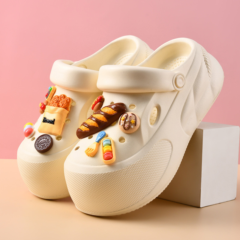 Thick-Soled Clogs for Women, Summer Outer Wear, Increased Wear-Resistant Sandals, Eva Non-Slip, Breathable, Non-Stinky Feet, Camping Style Toe-Toe Slippers