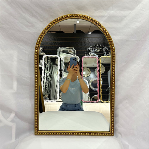 Arched LED strip French-style creative smart mirror for bathroom shower mirror washbasin vanity makeup mirror High-definition silver mirror