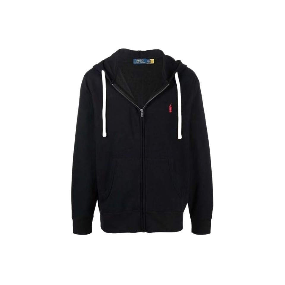 Cross-Border Rl Embroidered Logo Zipper Jacket Casual Fleece Sweatshirt Jacket Sports Casual Outdoor