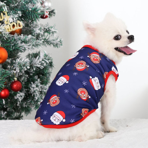 Christmas small and medium dog, cat, pet vest clothing, Teddy, Bichon, moose, elderly supplies, decoration
