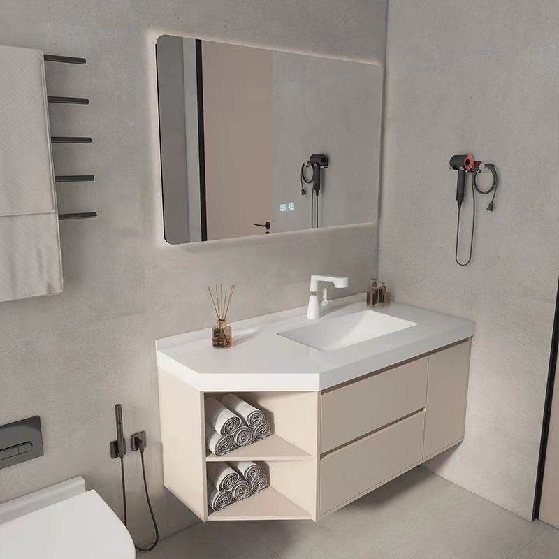 Processed Beveled Stone Bathroom Cabinet Integrated Basin Set, Bathroom Sink, Corner Washbasin, Corner Vanity