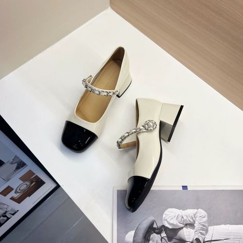 Pearl Single Strap Mary Jane Shoes for Girls and Boys, 2024 New Arrival Spring Early Spring Chanel Style Retro Thick Heel Medium Heel Small Leather Shoes Autumn