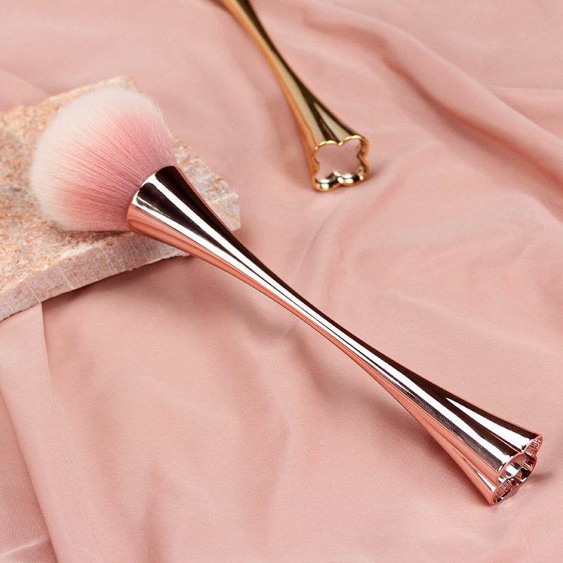 Personalizada tetrahedra cepillo de maquillaje mango plano con espejo herramientas de maquillaje de pintura de polvo pequeño fabricante de cepillo de maquillaje de cintura