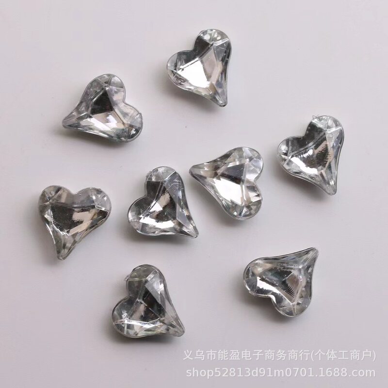 Internet-Famous Tilted Heart-Shaped Acrylic Rhinestones for Nail Art, Super Shiny, Luxurious, Versatile Nail Heart-Shaped Pointed-Back Rhinestones, K9 Jewelry Internet-Famous Tilted Heart-Shaped Acrylic Rhinestones for Nail Art, Super Shiny, Luxurious, Versatile Nail Heart-Shaped Pointed-Back Rhinestones, K9 Jewelry