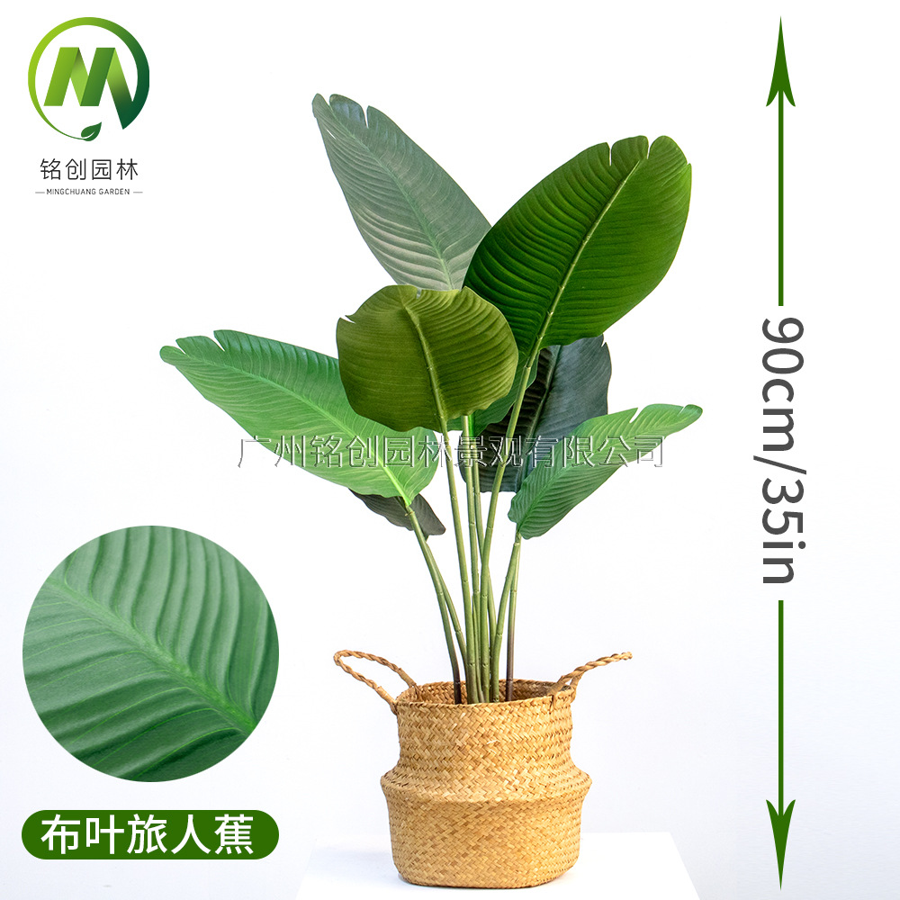Árbol de simulación transfronterizo, plátano viajero, planta en maceta, nueva planta de simulación, pájaro del paraíso, planta verde de simulación de hoja grande, plátano viajero