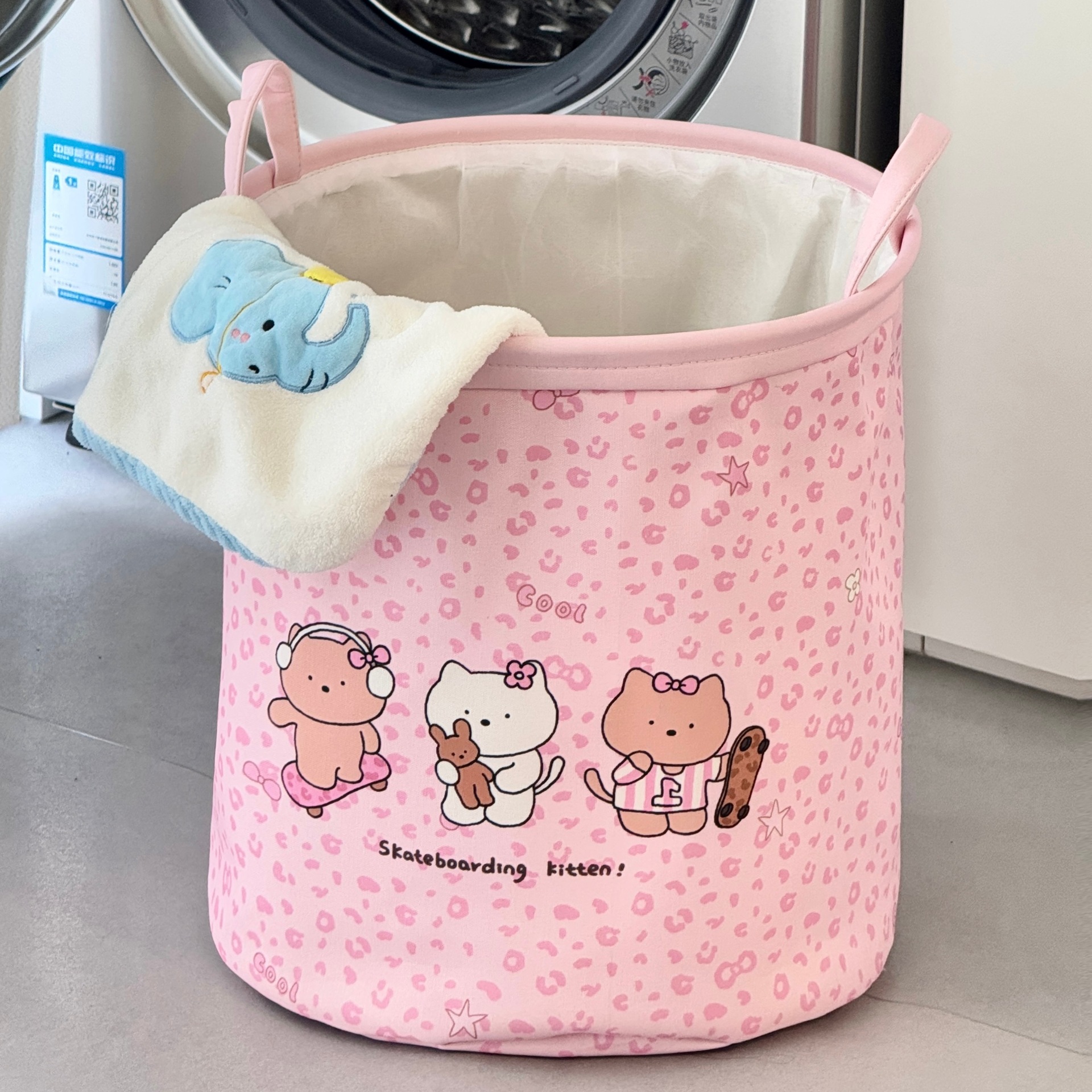 Cesta de ropa sucia portátil plegable dormitorio gato cesto de ropa sucia de alto valor de tela encantadora casa cesto de almacenamiento de ropa sucia