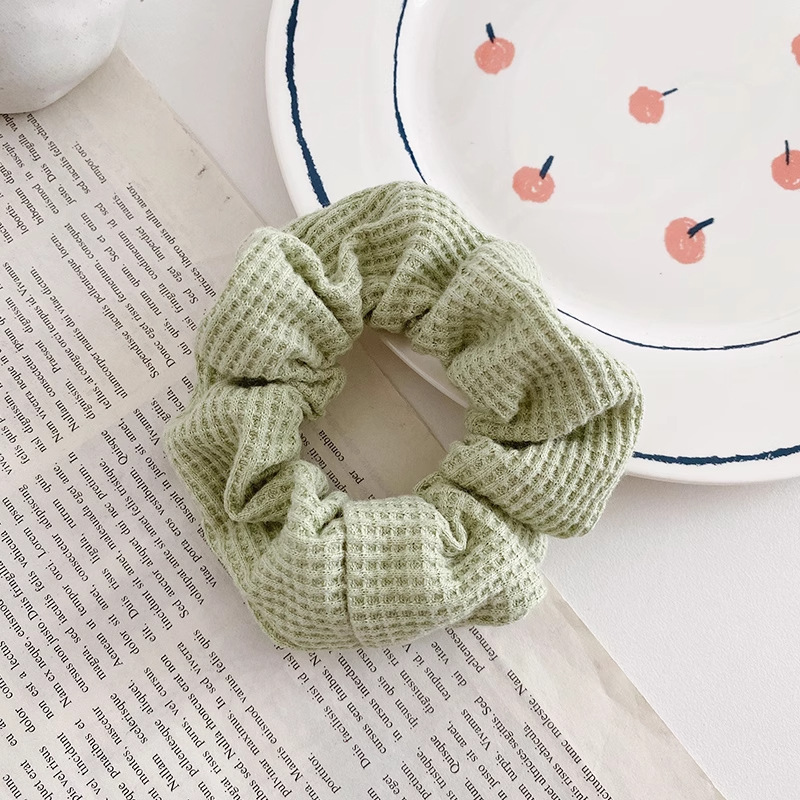 Encaje de flor coreana Encaje de intestino grueso Anillo de cabello femenino Cabeza de flor de viento pastoral Cuerda de cabeza de bola de gran tamaño Accesorios para el cabello de alta calidad