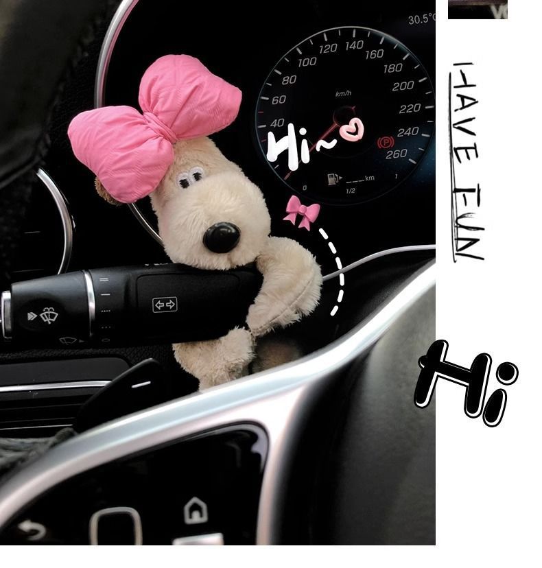 Cute doll dog car bumper decoration Mercedes-Benz car turn light wiper doll decoration car accessories female