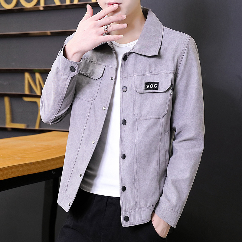 2024 primavera y otoño nueva chaqueta de moda para hombres chaqueta de terciopelo coreana chaqueta de moda para estudiantes chaqueta de trabajo en vivo