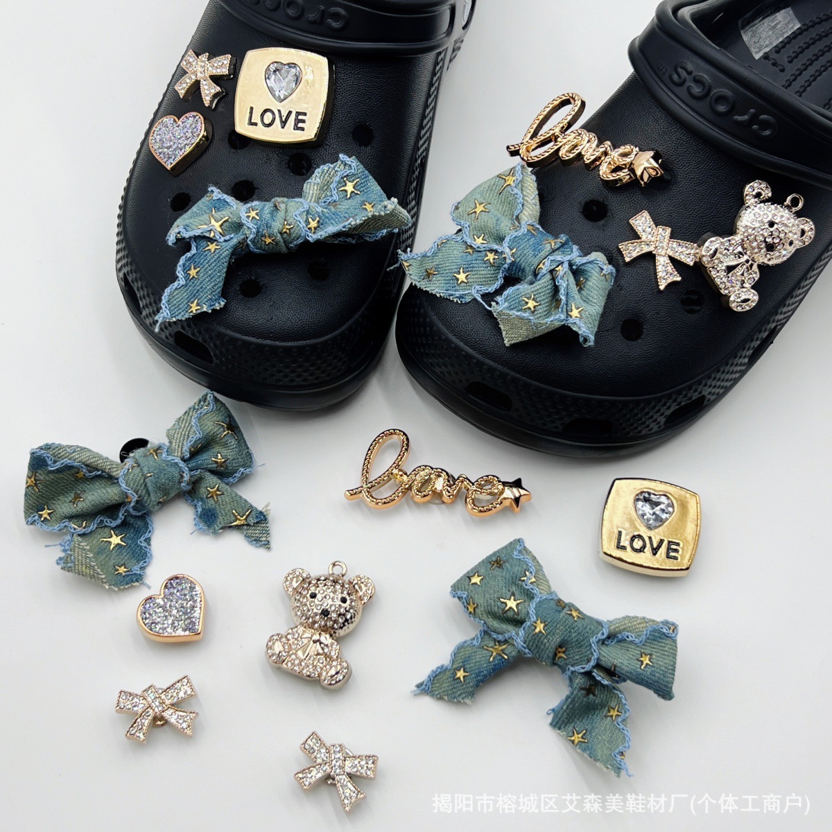 Estrellas plateadas ajuste agujero agujero perdido zapatos decorativos accesorios DIY extraíbles accesorios de flores hebillas de zapatos accesorios tridimensionales