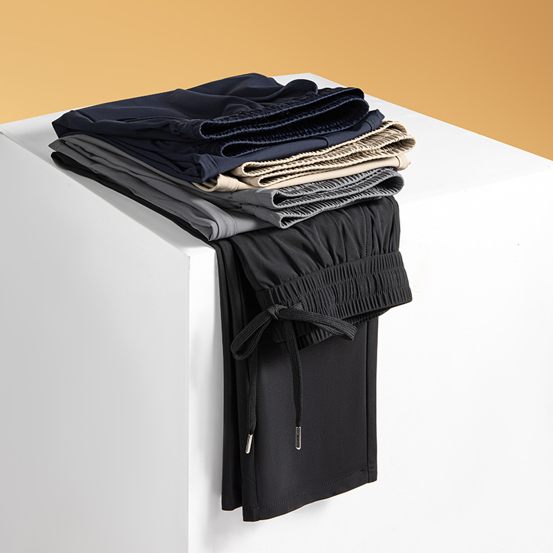 Elastic quick dry summer thin silk trousers