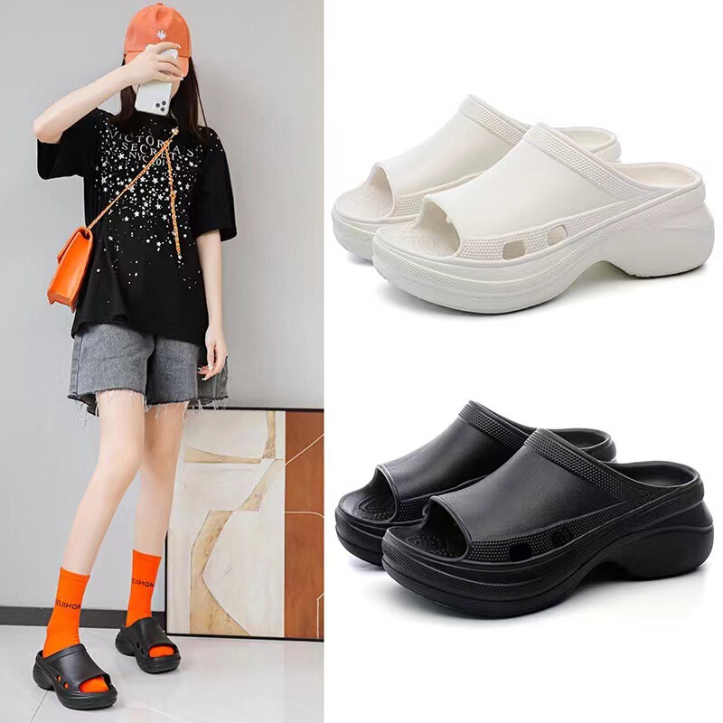 EVA thick-soled women's slippers 2024 new one-word trawl popular with non-slip height-up slippers fashion fashion shoes