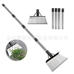 多功能花园清洁铲可调手柄 重型钢制平铲农场除草除冰户外铲具
