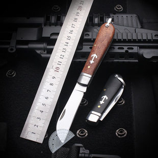 Cross-border manufacturer outdoor solid wood handle fisherman's folding knife sharp portable self-defense travel stripping knife box opening knife