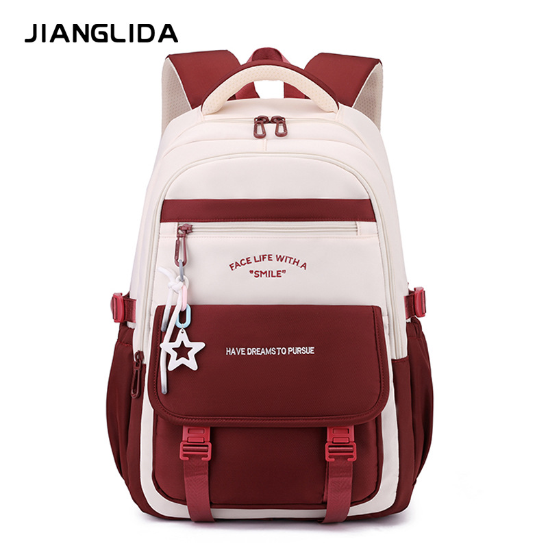 Mochila ligera para viajes transfronterizos, gran capacidad, alto valor, resistente a la suciedad, mochila escolar para estudiantes de secundaria, mochila impermeable para estudiantes universitarios, mujer
