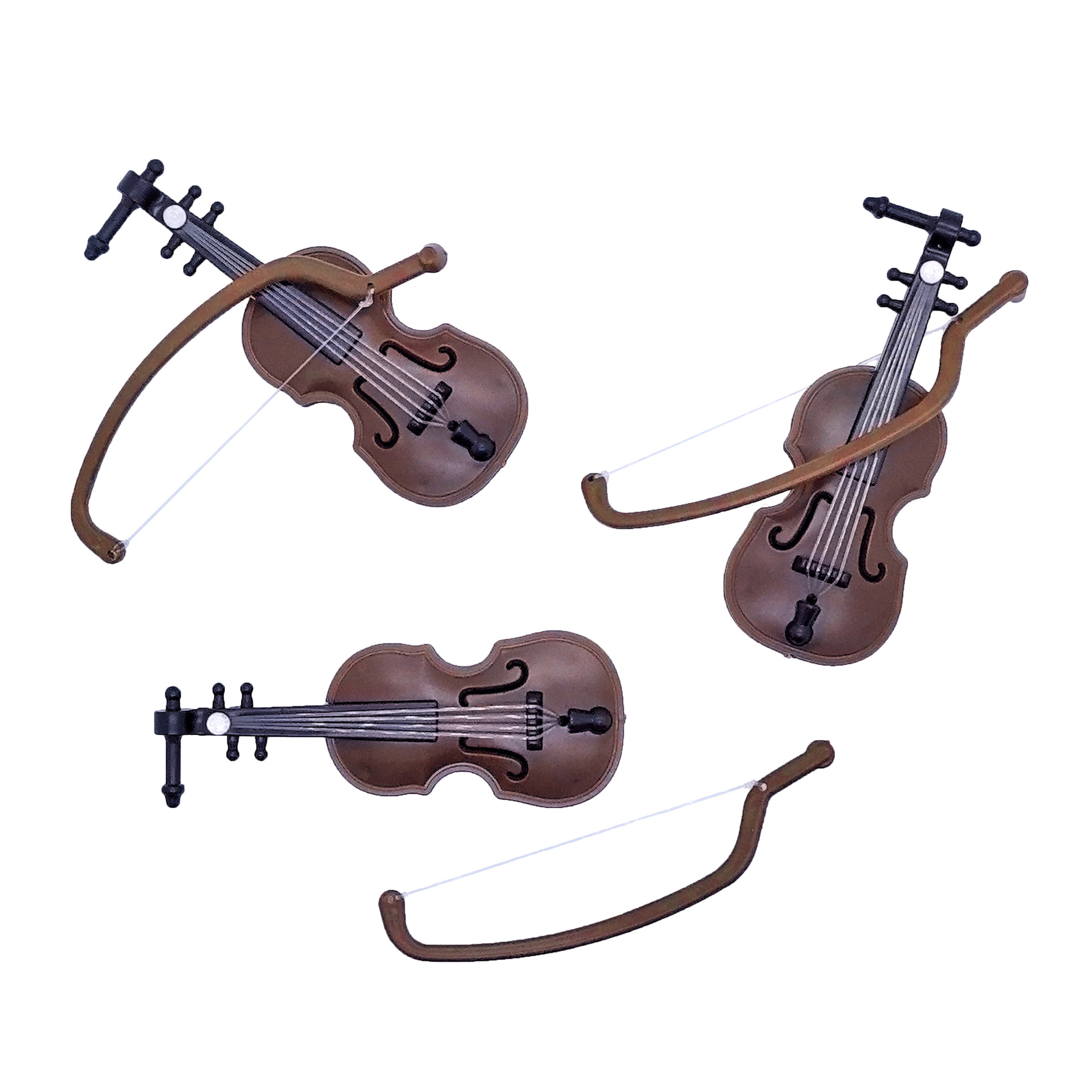 Factory-Supplied Christmas Ornaments Wood Grain Violin 3.2*8.5cm Ornaments Mini Photography Props