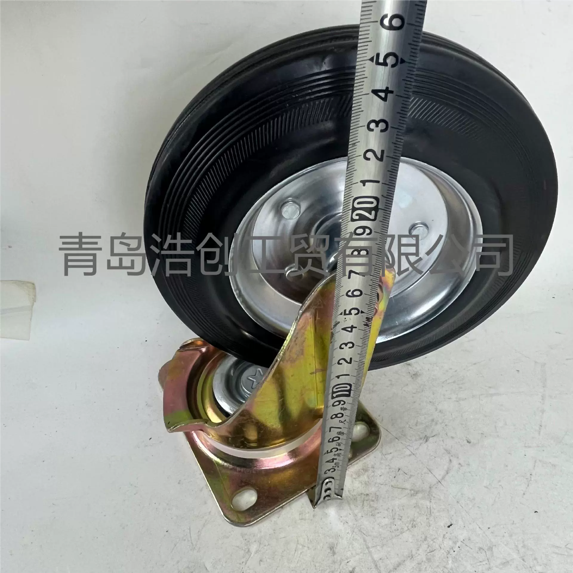 Мини-универсальные колеса для мусорных баков, твердые колеса распылителя 8inch и 10inch колеса с направляющим кронштейном рулевого управления