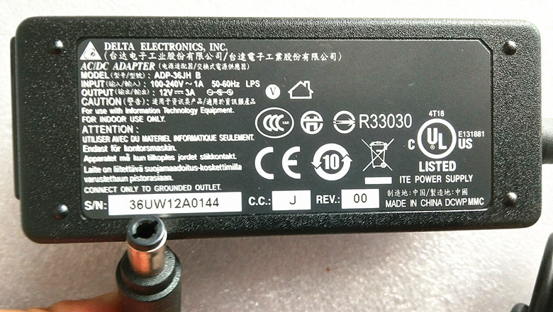ADP-36JH Original DELTA DELTA 12V 3a 36W PoWer Adapter EADP-36d 12V 3000mA