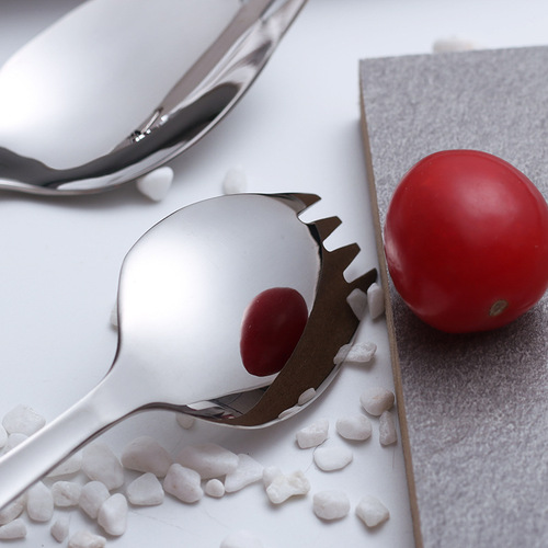304 stainless steel fork and spoon integrated salad spoon and fork dual-purpose main meal western food creative home dessert fruit fork